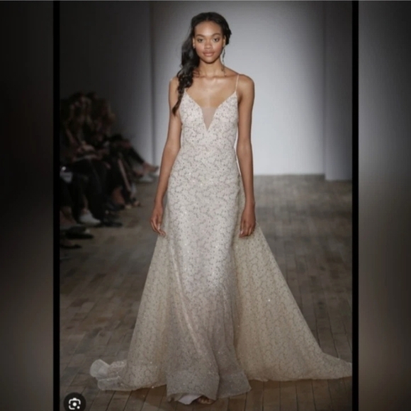Tara Keely (Lazaro)rose gold A-Line Wedding Gown Size 8 NWOT